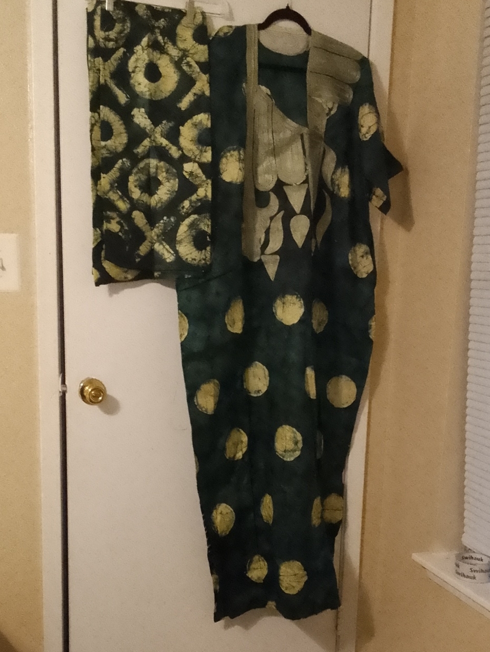 Green and Yellow Patterned Maxi Dress